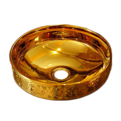 Luxury Lumia Golden Cut Porcelain Countertop Semi Counter Sink Washbasin