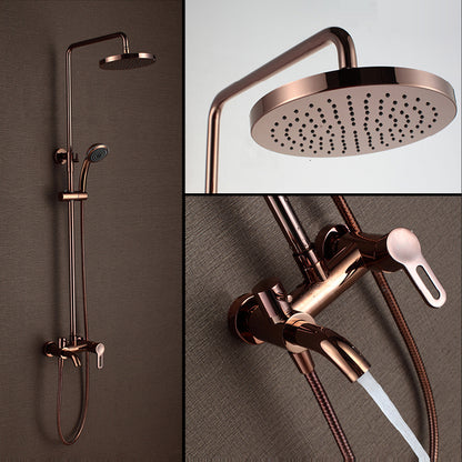 Juno Smart Round Gold Wall Mount Bathroom Shower Head with Hand Held Shower