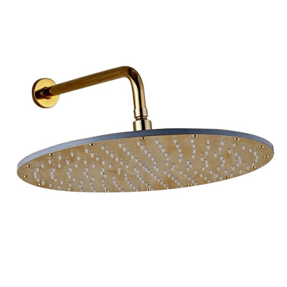 Luxury Round Gold Finish Wall Mounted LED Shower Head