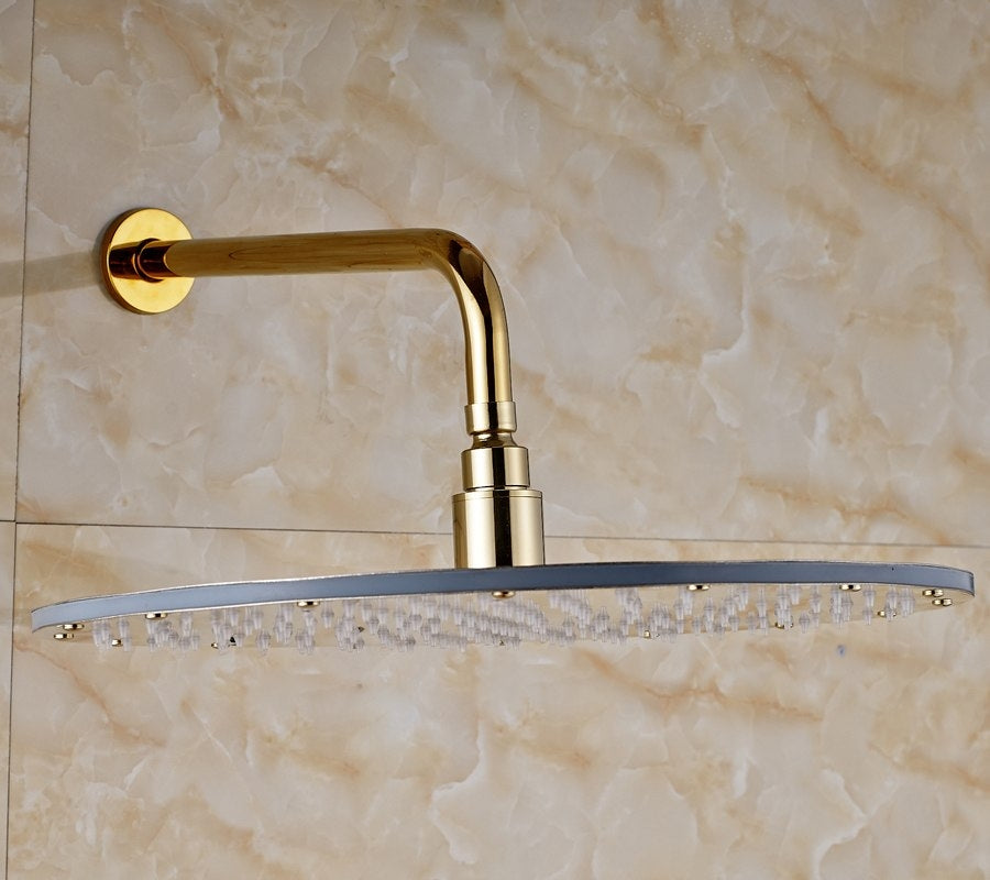 Luxury Round Gold Finish Wall Mounted LED Shower Head