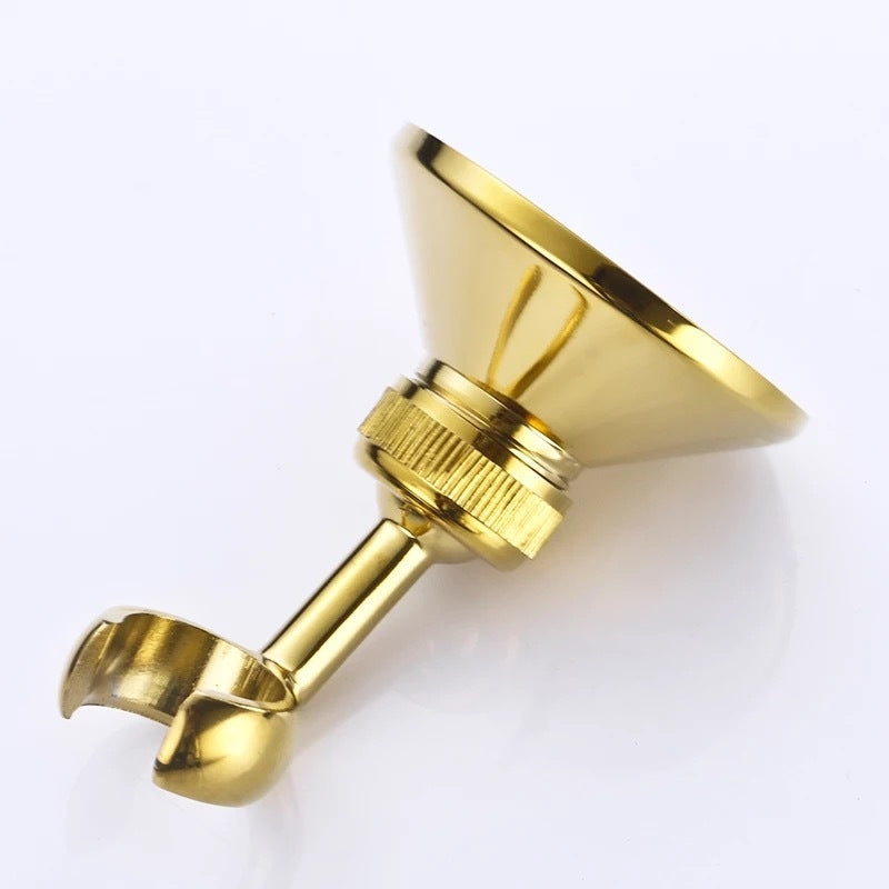 Luxury Wall Mounted Gold Finish Bathroom Rain Shower with Handheld Shower