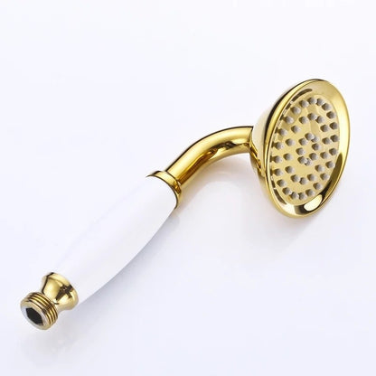 Luxury Wall Mounted Gold Finish Bathroom Rain Shower with Handheld Shower