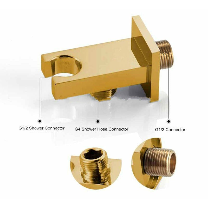 Luxury Wide Golden Rain Bathroom Shower with Arm Shower