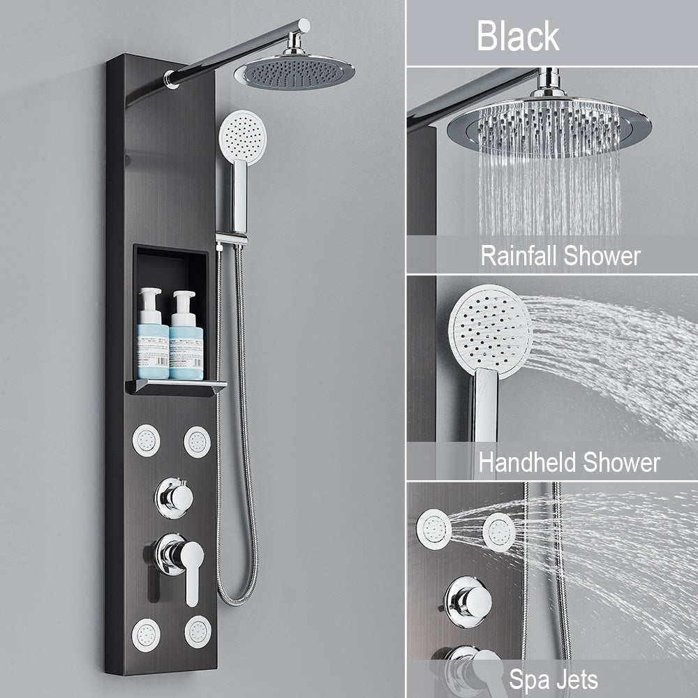 Juno Paris 5 Function LED Shower Panel Shower Head Massage Jets