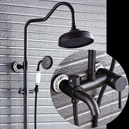 Juno 8" Oil Rubbed Bronze Rain Shower Systems with Handheld Shower