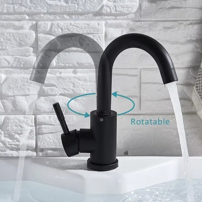 Stainless Steel Hot and Cold Deck Mounted Single Handle Bathroom Faucets