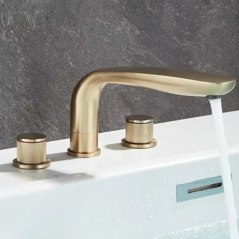 Juno New 3 Pcs Bathroom Faucet Multi Color Deck Mount Dual Handle bathroom Faucet