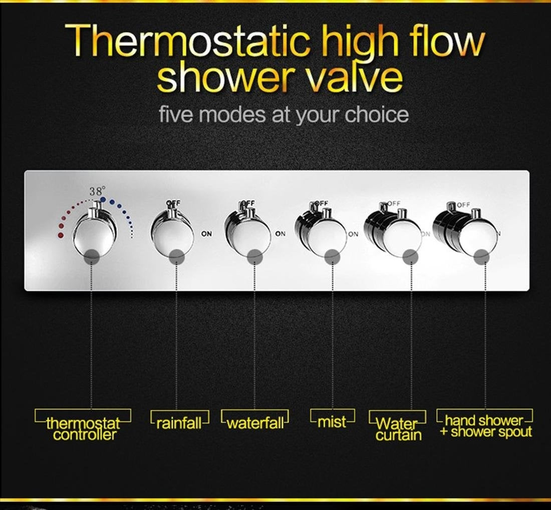 Juno Marina Multi Function Stainless Steel Ceiling Mount Shower Head and Hand Shower