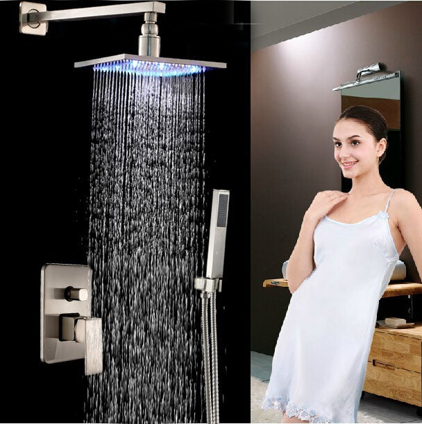 Marina Luxury 10" Wall Mount Shower Head Set - Handheld Shower with Mixer Tap