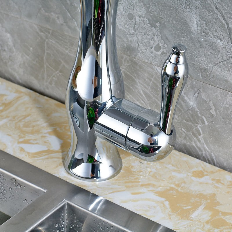 Juno Marina Pull-Out Kitchen Faucet Chrome Finish Single Handle with 220ml Soap Dispenser Kitchen Mixer Faucet