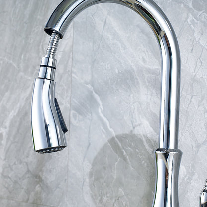 Juno Marina Pull-Out Kitchen Faucet Chrome Finish Single Handle with 220ml Soap Dispenser Kitchen Mixer Faucet