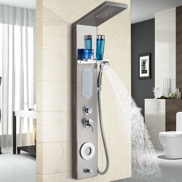 Massage Jet Bathroom Shower Panel System in Stainless Steel