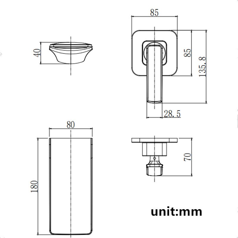 Juno Waterfall Ceramic Concealed Faucet Wall Type Hot & Cold Water Faucet