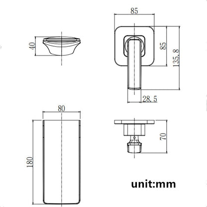 Juno Waterfall Ceramic Concealed Faucet Wall Type Hot & Cold Water Faucet