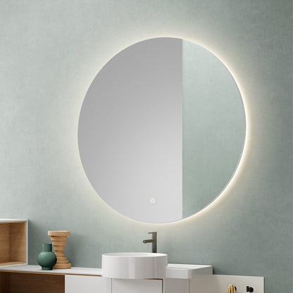 Juno Stylish Frameless Wall Mount LED Round Bathroom Mirror Light