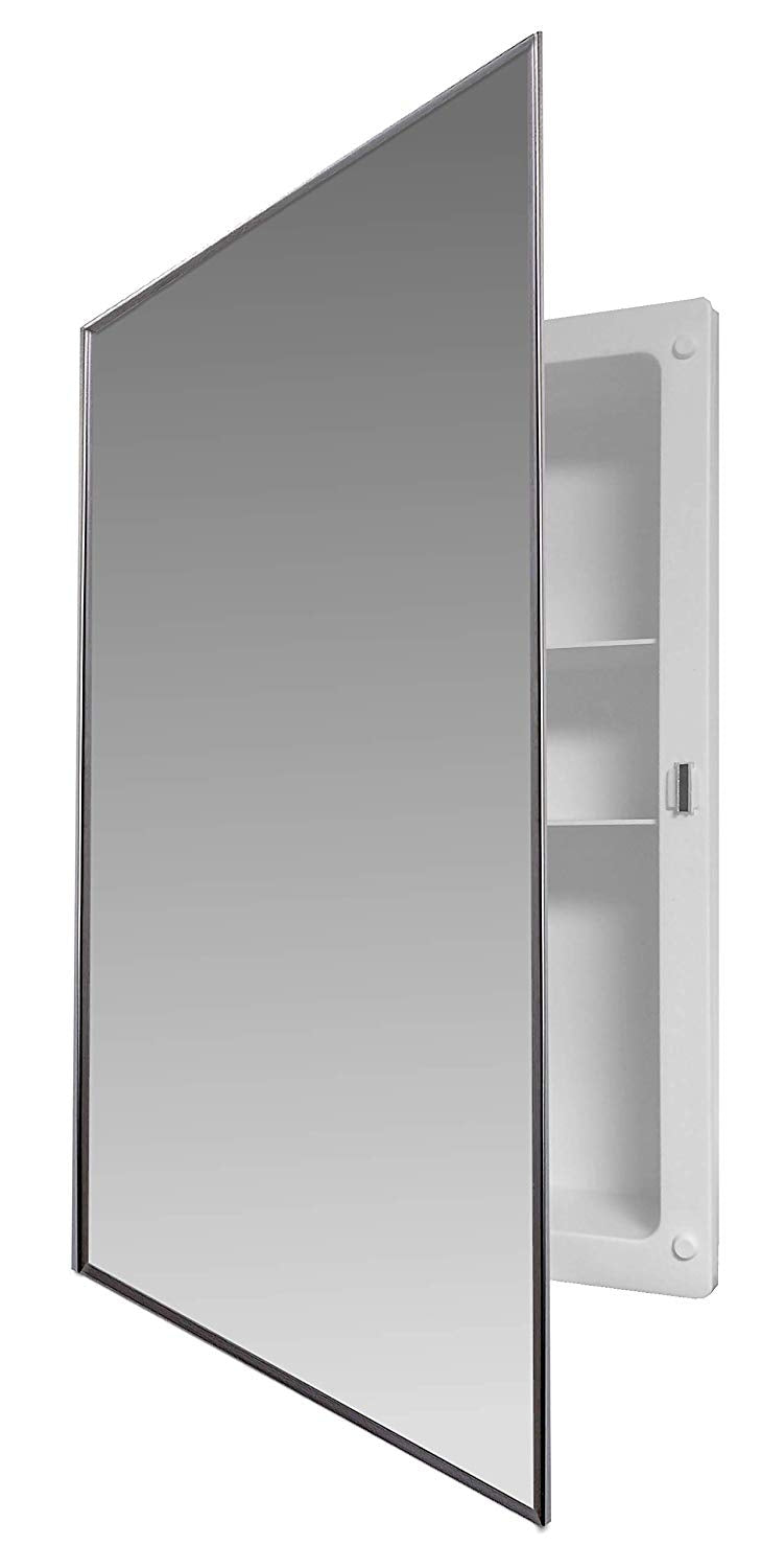 Mirrors Recessed Framed Mirror Bright Steel Medicine Cabinet