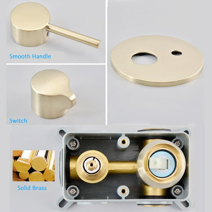 Juno 360 Rotation Gold Finish Shower Faucet & Handheld Bathtub Shower System