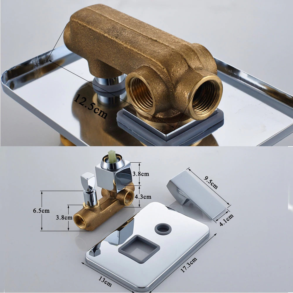 Rotatable Shower Head &Tub Spout With Concealed Brass Mixer 