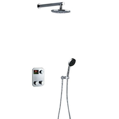 Modern Bathroom Display Wall Mount Brass Chrome Finish Round Shower Head Set