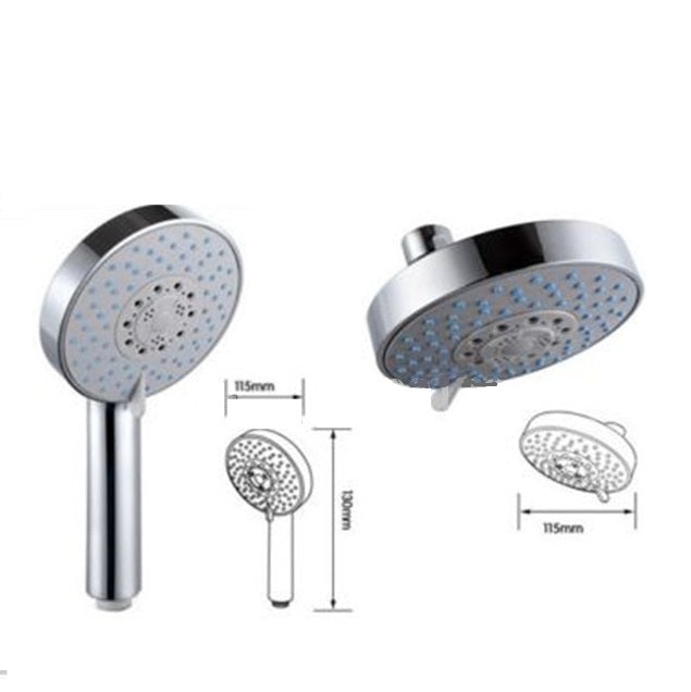 Modern Design Chrome Finish Dual LED Shower Head with 3 Way Diverter Shower Arm Wall Mount