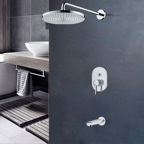 Monro Wall Mount Solid Brass Chrome Finish Shower Set