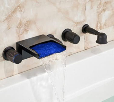 Juno Wall Mounted Brushed Nickel Bathtub Shower Faucet Mixer Tap With Hand Held Shower