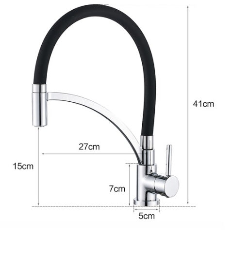 Multi-Color Black Pipe Pull-Down Single Handle Kitchen Sink Faucet