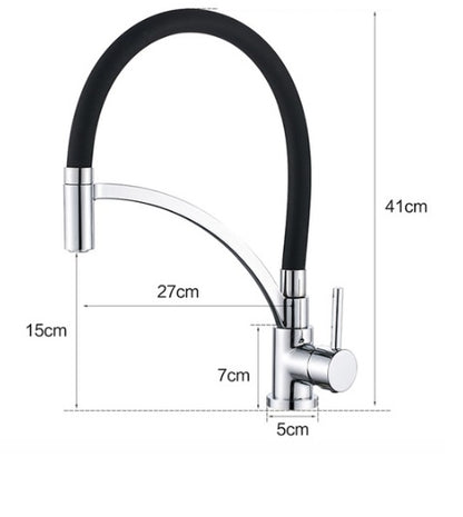 Multi-Color Black Pipe Pull-Down Single Handle Kitchen Sink Faucet