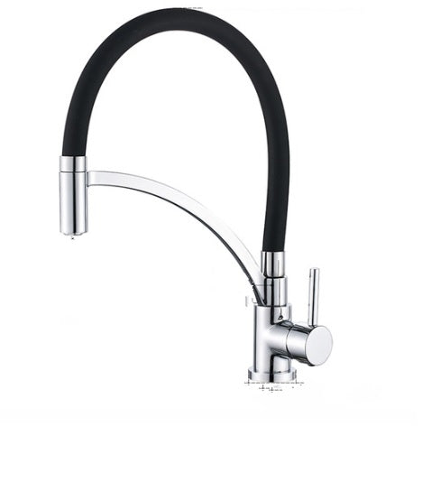 Multi-Color Black Pipe Pull-Down Single Handle Kitchen Sink Faucet