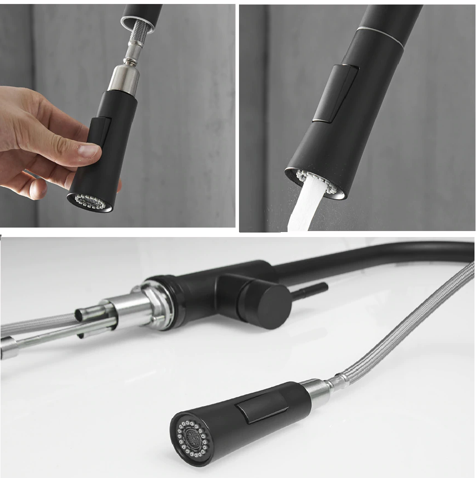 Juno Matte Black Touch Sensor On Kitchen Sink Faucet