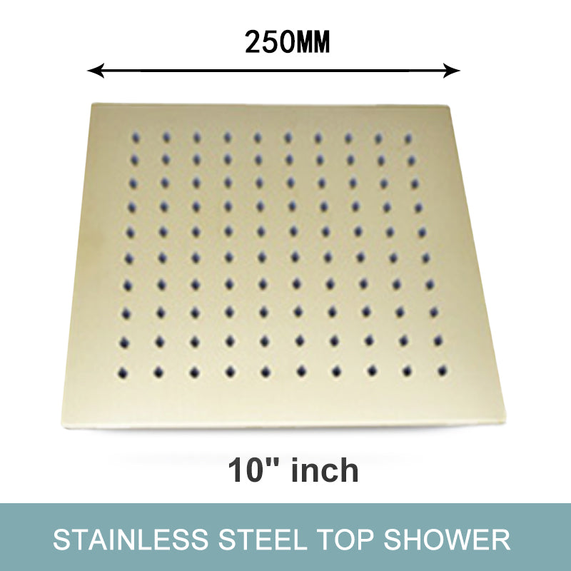 Juno Commercials Ceiling & Wall Mount Brushed Gold Luxury Shower Head & Arm