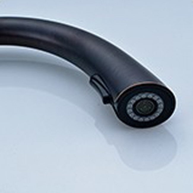 Natalie Bronze Kitchen Sink Faucet Deck Mounted Single Handle Swivel Water Outlet Pull Out Spout