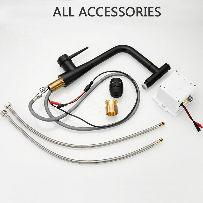 Juno Pull Out Bronze Kitchen Faucet Black Commercial Deck Mount Sensor Faucet