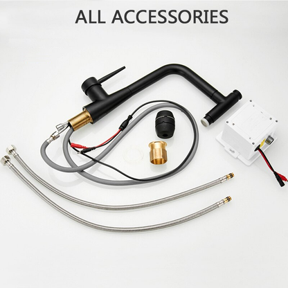 Juno Pull Out Bronze Kitchen Faucet Black Commercial Deck Mount Sensor Faucet