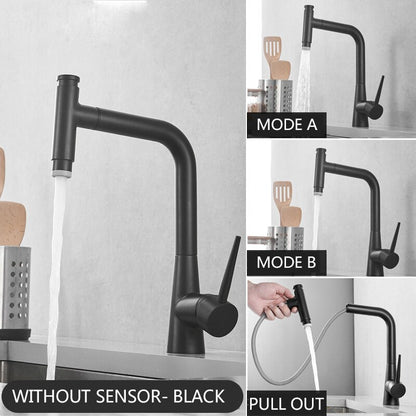 Juno Pull Out Bronze Kitchen Faucet Black Commercial Deck Mount Sensor Faucet