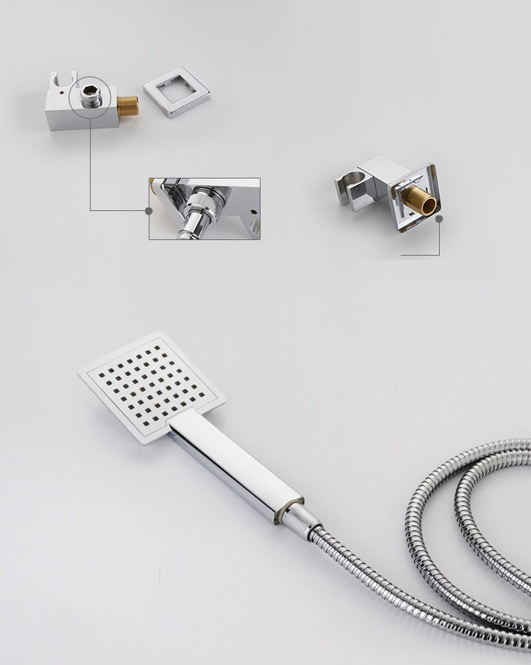 New 16 Inch Rain Shower Head with Push Button 3 Way Shower Mixer