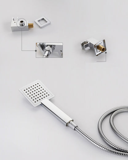 New 16 Inch Rain Shower Head with Push Button 3 Way Shower Mixer