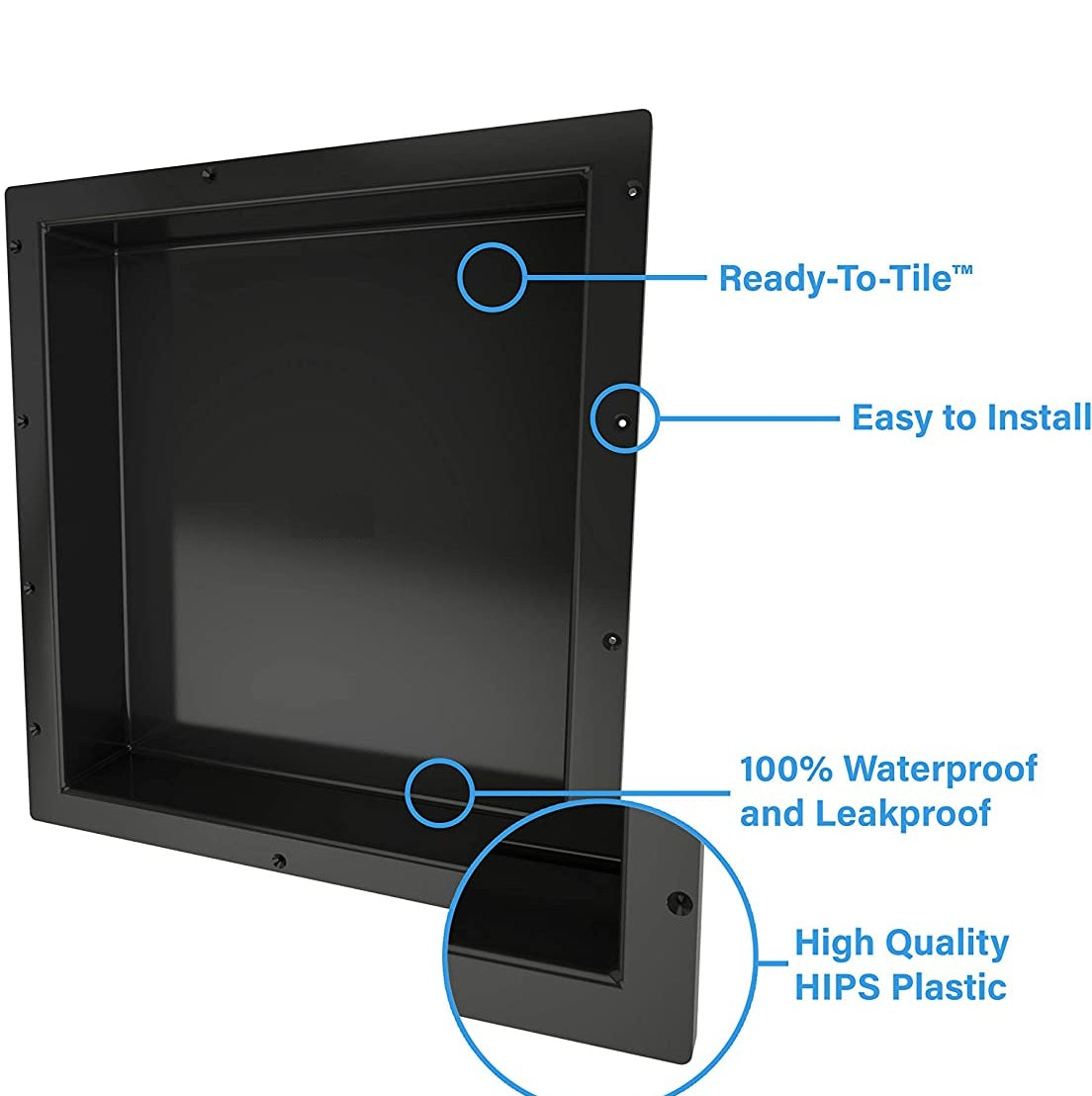 Juno New Black Wall Concealed 3 Racks Bathroom Shelf