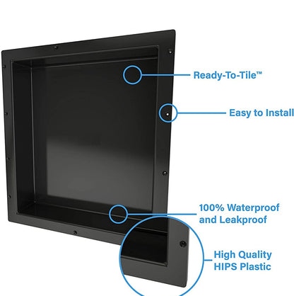 Juno New Black Wall Concealed 3 Racks Bathroom Shelf