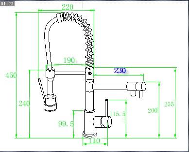New Design Chrome Finish Pull-Down Spring Kitchen Faucet Swivel Spout Vessel Sink Faucet
