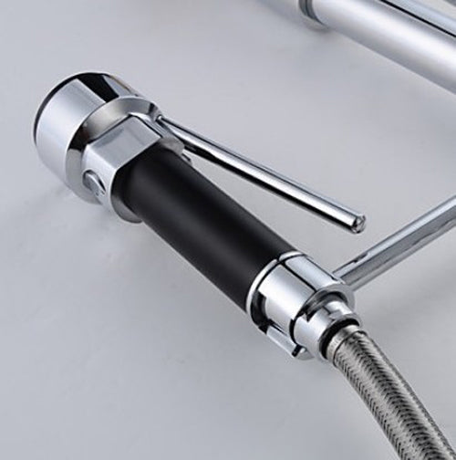 New Design Chrome Finish Pull-Down Spring Kitchen Faucet Swivel Spout Vessel Sink Faucet