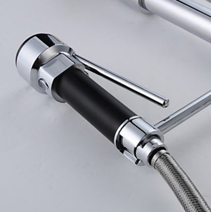 New Design Chrome Finish Pull-Down Spring Kitchen Faucet Swivel Spout Vessel Sink Faucet