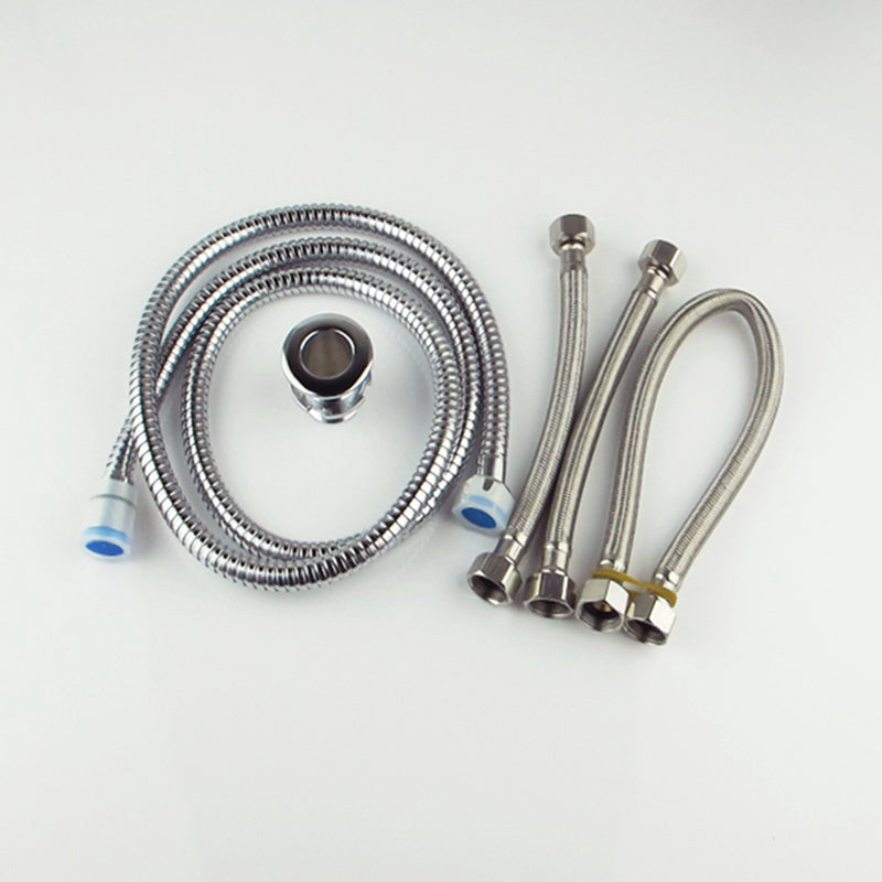 Juno New Design 5 Pcs Chrome Finish Brass Body Bathtub Shower Faucet Bathtub Waterfall Bath Tub Mixer with Hand Shower