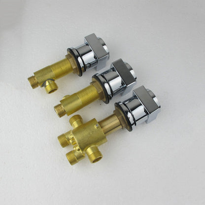 Juno New Design 5 Pcs Chrome Finish Brass Body Bathtub Shower Faucet Bathtub Waterfall Bath Tub Mixer with Hand Shower