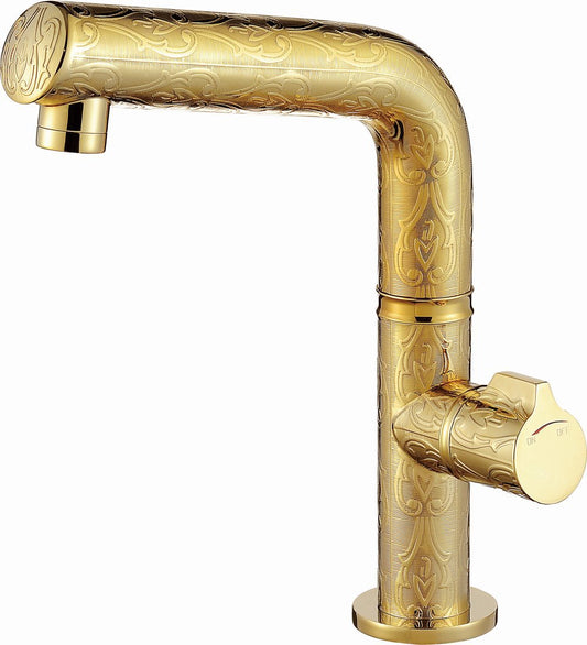 New Design Gold Finish Single Handle Center set kitchen Faucet