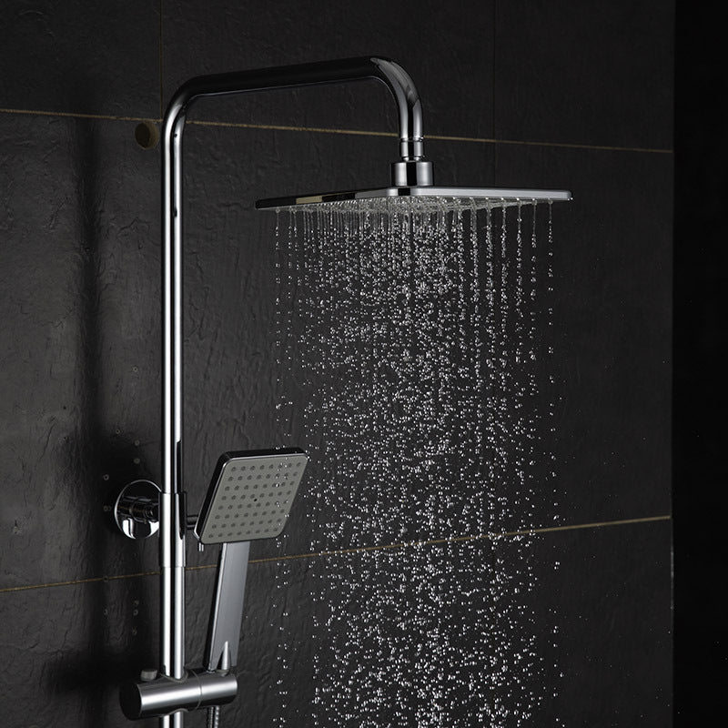 New Digital Display 8 inch Square Rain Shower Set with Handheld Shower Faucet