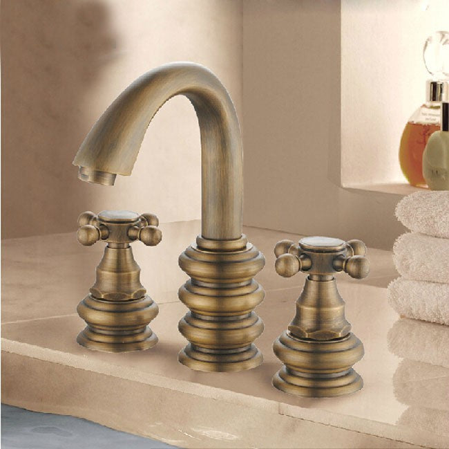 New Dual Handle Bathroom Sink Faucet in Antique Faucet