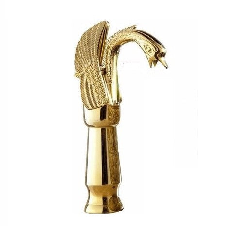 New Gold Finish Single Lever Deck Mounted Bathroom Sink Faucet Mixer