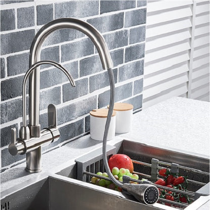 New Juno Brushed Touch Kitchen Faucet Deck Mount Swivel Dual Function Tap