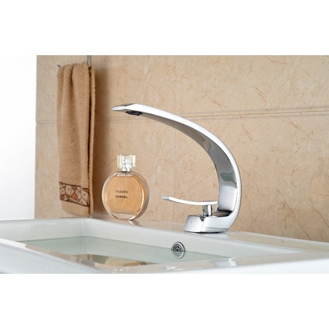 Juno New Palm Bright Chrome Deck Mount Bathroom Sink Faucet